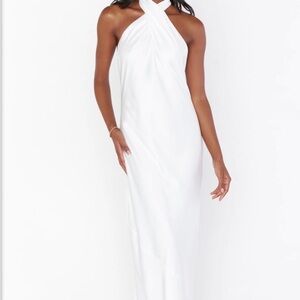 Show Me Your MuMu White Halter Maxi Dress